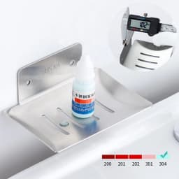 Stainless Steel Soap Holder Bathroom Soap Dish With Drain Water No Drilling Wall Mounted Soap Box Bathroom Accessories