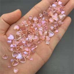 50PCS Accessories Resin Kawaii Nail Art Charms Cartoon Heart Nail Decorations Mixed Size Bulk Manicure Rhinestones Jewelry DIY