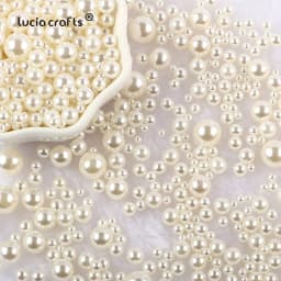 10g Random Mix 3-10mm No Hole ABS Imitation Pearl Bead For Vase Filler Makeup Brush For DIY Jewelry Making Decor F0912