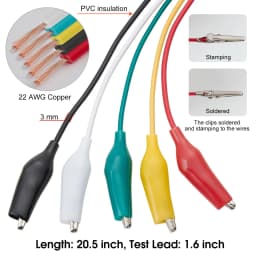 10pcs 30cm 35mm Alligator Clips Electrical Test Leads with Alligator Clips, Stamping Jumper Wires for Electrical Testing