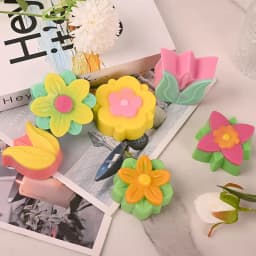 Silicone Flower Cake Molds 6-Cavity different Flower Tulips Chocolate Biscuit Muffine Baking Pans Soap Making Ice Cube Trays