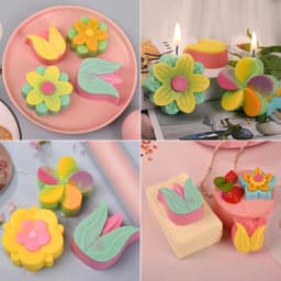 Silicone Flower Cake Molds 6-Cavity different Flower Tulips Chocolate Biscuit Muffine Baking Pans Soap Making Ice Cube Trays