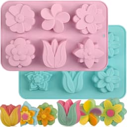 Silicone Flower Cake Molds 6-Cavity different Flower Tulips Chocolate Biscuit Muffine Baking Pans Soap Making Ice Cube Trays