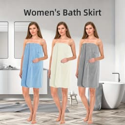 1pc Bath Wrap Towel, Absorbent Microfiber Spa Shower Robe With Elastic Top, Solid Color