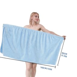 1pc Bath Wrap Towel, Absorbent Microfiber Spa Shower Robe With Elastic Top, Solid Color