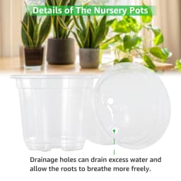 30 Packs 3.5/4/5 Inch Clear Nursery Pots, Transparent Plastic Planter with Drainage Holes, Seed Starting Pot Flower Plant Contai