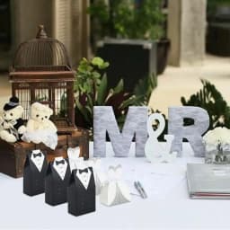 50pcs Wedding Favor Boxes Small Wedding Party Favor Boxes Bride and Groom Candy Boxes for Dress and Tuxedo Favor Boxes