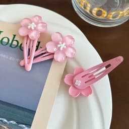 Sweet Cute Cherry Blossom Hair Side Clip Headwear Cute Girls BB Clip Y2K Side Bangs Clip Hair Accessories Fresh Flowers Hairpins