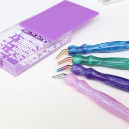 5D Diamond Painting Tool Crystal Point Drills Pen With Purple Metal Point Drill Heads Multi Placer Pen Tip And Clay Accessories