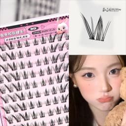 10 Rows of Large Capacity Glue-free False Eyelashes Single Cluster 10-12MM C-curled Natural Self-adhesive false Eyelashes