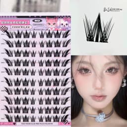 10 Rows of Large Capacity Glue-free False Eyelashes Single Cluster 10-12MM C-curled Natural Self-adhesive false Eyelashes