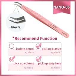 LAGEE Fiber Tip Eyelash Extension Tweezer Volume Isolation Precise Lash Tweezers Nano Technology Eyebrow from Nagaraku Makeup