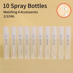 10pcs 4 Accessories 2/3/5ml Leakproof Travel Perfume Atomizer with 10 Spray Bottles, 2 Funnels, 2 Droppers Refillable