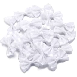 20pcs 3.5x5.7cm Polyester Ribbon Bow Colourful Lace Satin Bows Double Layers for DIY Sewing Crafts Garment Headwear Decoration