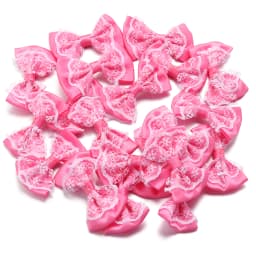 20pcs 3.5x5.7cm Polyester Ribbon Bow Colourful Lace Satin Bows Double Layers for DIY Sewing Crafts Garment Headwear Decoration