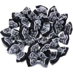 20pcs 3.5x5.7cm Polyester Ribbon Bow Colourful Lace Satin Bows Double Layers for DIY Sewing Crafts Garment Headwear Decoration