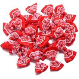 20pcs 3.5x5.7cm Polyester Ribbon Bow Colourful Lace Satin Bows Double Layers for DIY Sewing Crafts Garment Headwear Decoration
