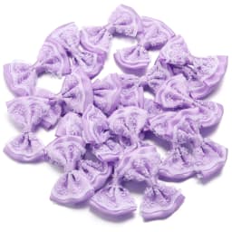 20pcs 3.5x5.7cm Polyester Ribbon Bow Colourful Lace Satin Bows Double Layers for DIY Sewing Crafts Garment Headwear Decoration