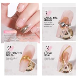 AS Professional 8ml Chrome Mirror Powder Top Coat UV Gel Varnish Semi Permanent Nail Polish Gold Silver Mirror Glitter Powder