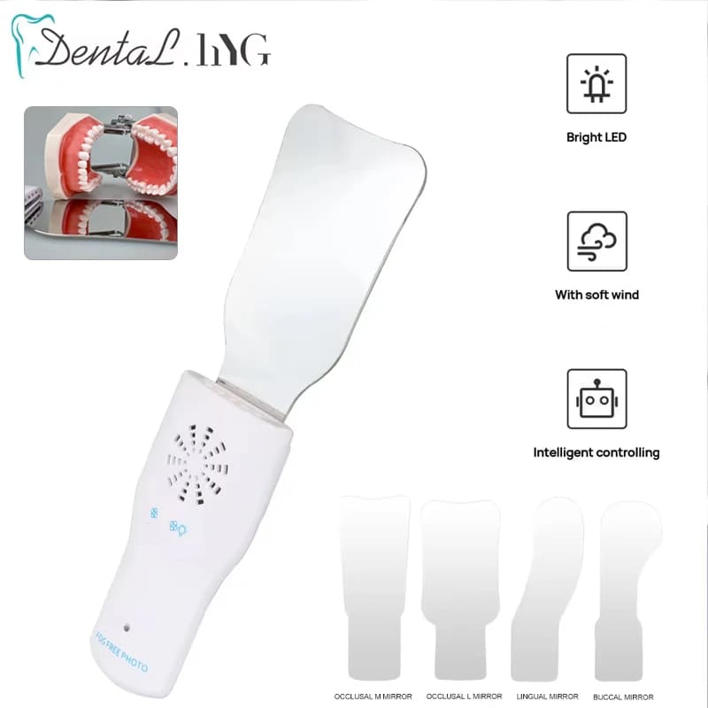 Dental Orthodontic Imaging LED Fog Free Photo Mirror High Hardness Stainless Steel Cavity Obervation Reflector Oral Orthodontic