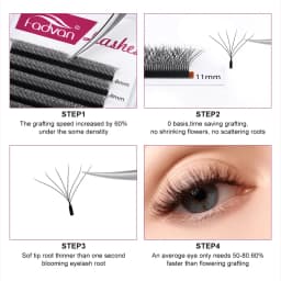 FADVAN Weave 6D W Shape D Curved Eyelash Extensions Soft Natural Professional Lashes Volume Premade Fans False Eyeashes