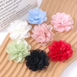 2/5Pcs 6CM Chiffon Fabric Artificial Flower For Home Room Wedding Invitation Artificial Flowers For Dress Decoration Accessories