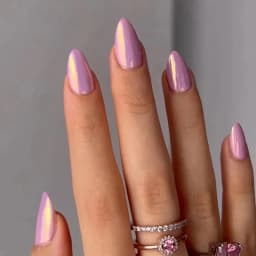 24Pcs Mid-length French Fake Nail with Silver Edge Design Round Head Almond False Nail Wearable Simple Finished Press on Nails