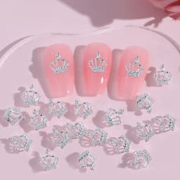 20pcs Crown Design Nail Charms With Rhinestones Nail Art Accessories Nail Art Supplies For Women And Girls Nail Art Jewelry