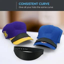 Cap Bender Hat Shaper Brim Bender with 9 Brim Curve Plastic Hat Curve Bender Reusable Hat Curving Band for Baseball Caps