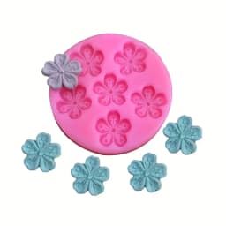1 Piece, Sugar Flipping Silicone Six Link Peach Blossom Shaped Baked Edge Handmade Decorative Silicone Mold