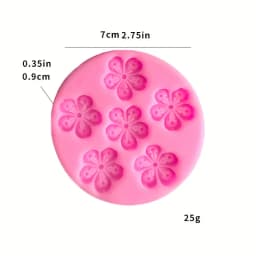 1 Piece, Sugar Flipping Silicone Six Link Peach Blossom Shaped Baked Edge Handmade Decorative Silicone Mold