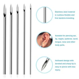 10/20/100PCS Sterile Piercing Needles Surgical Steel Body Piercing Needle Disposable 12G 14G 16G 18G 20G For Nose Lip Supply