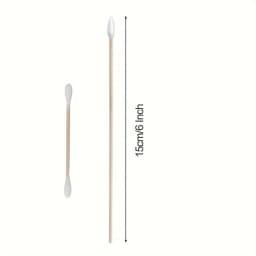 100/300PCS 6 Inch Precision Tips Cotton Swabs - Long Wooden Stick Cotton Buds Pointed Cotton Swabs With Case - Cotton