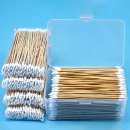100/300PCS 6 Inch Precision Tips Cotton Swabs - Long Wooden Stick Cotton Buds Pointed Cotton Swabs With Case - Cotton