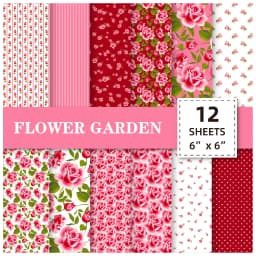 12 Sheet Scrapbooking Paper 15x15cm, Christmas Journal Planner Paper Pad Cardstock Backgrounds Card for DIY Art Craft Decoration