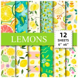 12 Sheet Scrapbooking Paper 15x15cm, Christmas Journal Planner Paper Pad Cardstock Backgrounds Card for DIY Art Craft Decoration