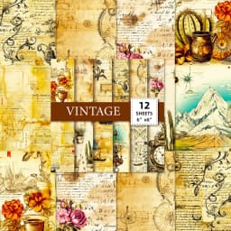 12 Sheet Scrapbooking Paper 15x15cm, Christmas Journal Planner Paper Pad Cardstock Backgrounds Card for DIY Art Craft Decoration