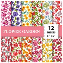 12 Sheet Scrapbooking Paper 15x15cm, Christmas Journal Planner Paper Pad Cardstock Backgrounds Card for DIY Art Craft Decoration
