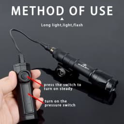 Tactical Surefir M600 M300 Airsoft Powerful Flashlight Dual Pressure Switch AR15 20mm Rail Hunting LED White Lamp Scout Lights