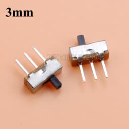 20Pcs SS12D00 Interruptor On-Off Mini Slide Switch 3pin 1P2T 2 Position High Quality Toggle Switch Handle Length:3MM/4MM/5MM/6MM