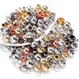 20-100Pcs/Lot 4-14mm High Quality CCB Round Beads Big Hole Bead Spacer Loose Bead For DIY Crafts Ornamen Making Clothing Accesso