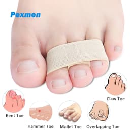 Pexmen 1/2/5Pcs Hammer Toe Straightener Toe Splints Bandages for Broken Bent Overlapping and Hammer Toes Protector