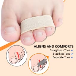 Pexmen 1/2/5Pcs Hammer Toe Straightener Toe Splints Bandages for Broken Bent Overlapping and Hammer Toes Protector