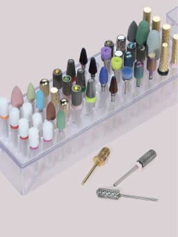 Transparent 48holes Nail Drill Bits Storage Box Empty Clear Box Nail Drill Display Stand Manicure Accessoy Tools