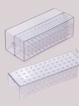 Transparent 48holes Nail Drill Bits Storage Box Empty Clear Box Nail Drill Display Stand Manicure Accessoy Tools