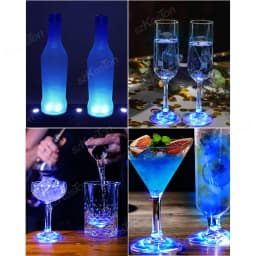 50/10/1pcs Luminous Coaster LED Bar Drinks Cup Pad Wine Liquor Bottles Coaster Atmosphere Light Cup Sticker Light-emitting Prop