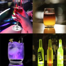 50/10/1pcs Luminous Coaster LED Bar Drinks Cup Pad Wine Liquor Bottles Coaster Atmosphere Light Cup Sticker Light-emitting Prop