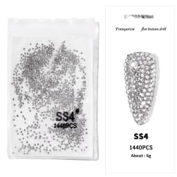 1440Pcs Clear/AB SS3-SS16 Nail Rhinestones Sparkly Glass Diamonds Round Flat-back Mini Rhinestone Nail Gems Manicure Accessories