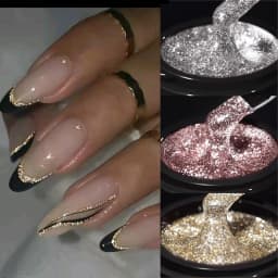 BORN PRETTY 5ml Super Sparkling Painting Gel Nail Polish Platinum Silver Gold Rose Glitter Graffiti Stripe Pull Line Nail UV Gel