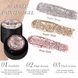 BORN PRETTY 5ml Super Sparkling Painting Gel Nail Polish Platinum Silver Gold Rose Glitter Graffiti Stripe Pull Line Nail UV Gel